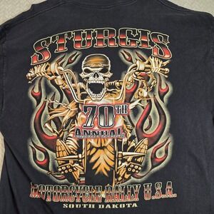 Sturgis 70th Annual Motorcycle Rally USA South Dakota Graphic T-Shirt Black XL